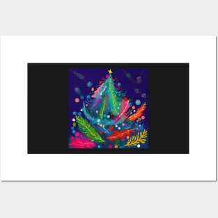 Festive tree Posters and Art